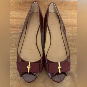 Torey Burch red patent leather shoes